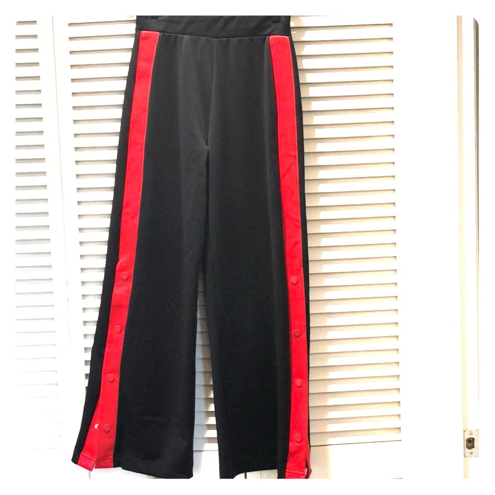 Snap up side track pants - 28 inseam been altered